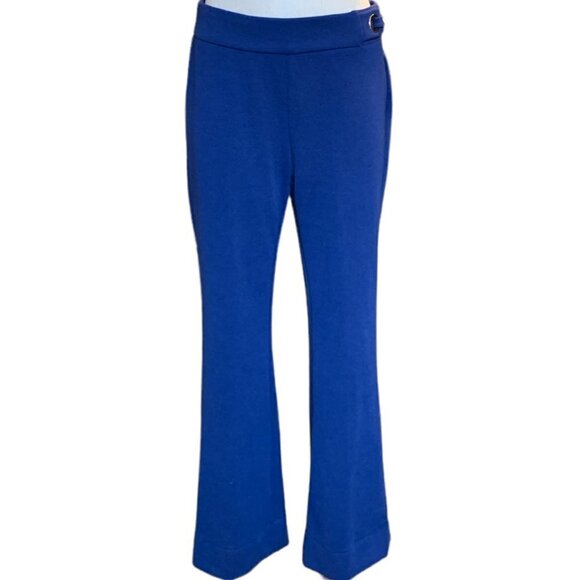 Chico's Flared Dress/Career Pants  Grommet Accent Sz 1R/US 8R Blue #97E - Picture 2 of 11